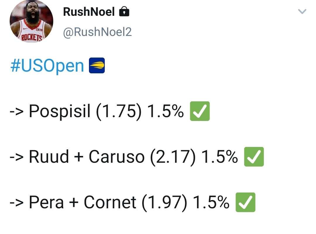 PronosRush's tweet image. Le mini jackpot est enfin tombé ! J'ai eu une période très difficile,ca tourne enfin Énorme journée sur cet Us Open avec :

2.50€ -&amp;gt; 128€ 
10€ -&amp;gt; 64€
+ 3confiances du pass

Je fais gagner 10€ paypal/paysafecard 🎁

Il te suffit juste de RT ce tweet