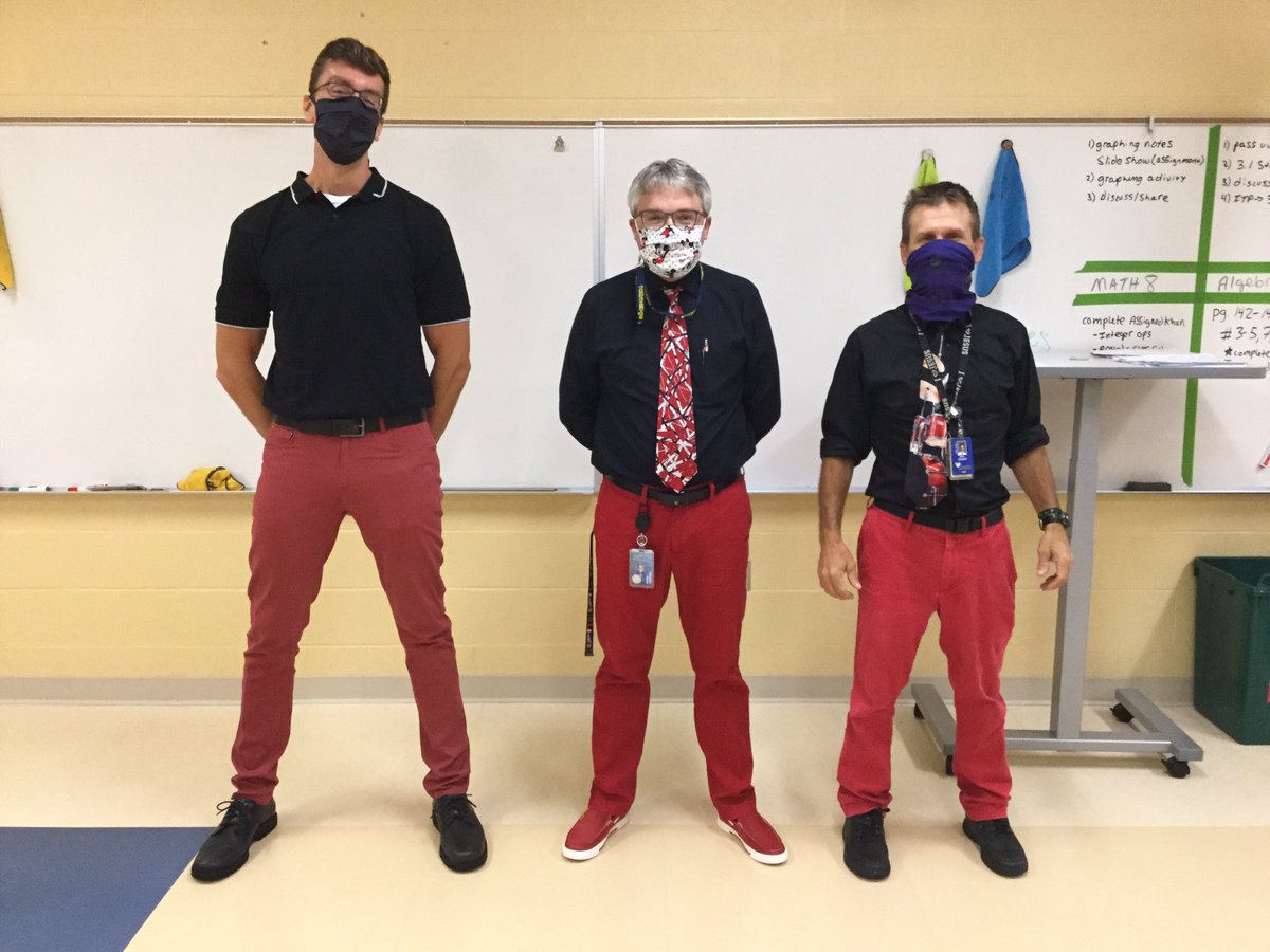 mathnerdforlife's tweet image. #redpantwednesday is still alive and well!  #teamMATH #exponentialcurveofheight #dochatjoinedthemathteam #proudtallmadgeteacher