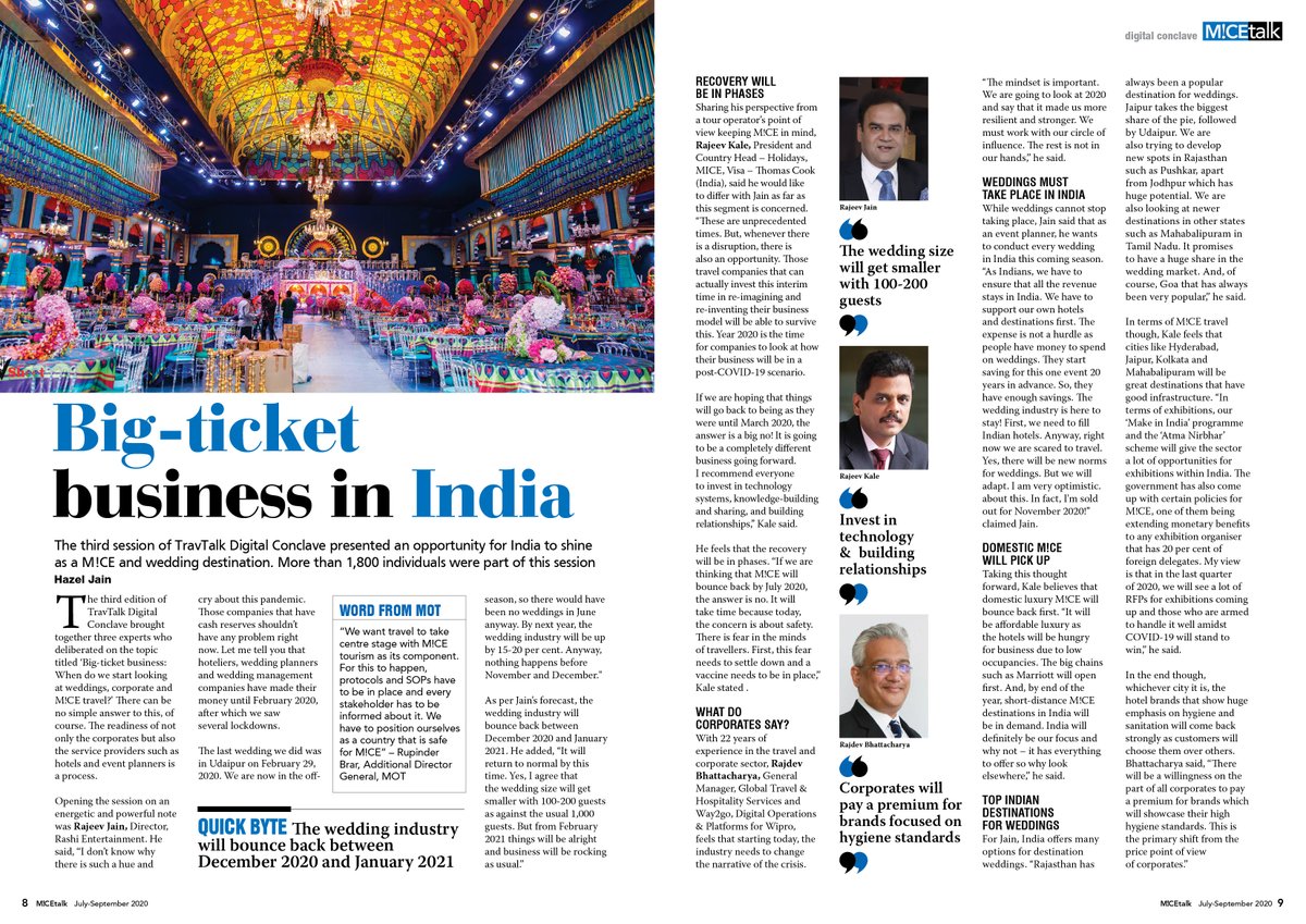 _micetalk_'s tweet photo. The third session of #TravTalk Digital Conclave presented an opportunity for #India to shine as a M!CE and wedding destination. More than 1,800 individuals were part of this session.
#MICEtalk https://t.co/e9n3Wk3UaI