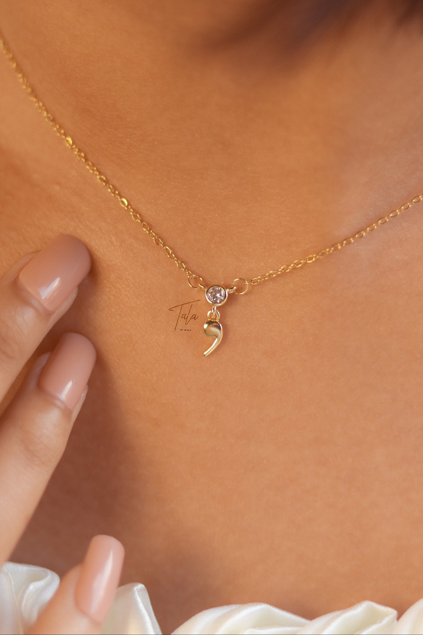 Semicolon necklace cheap