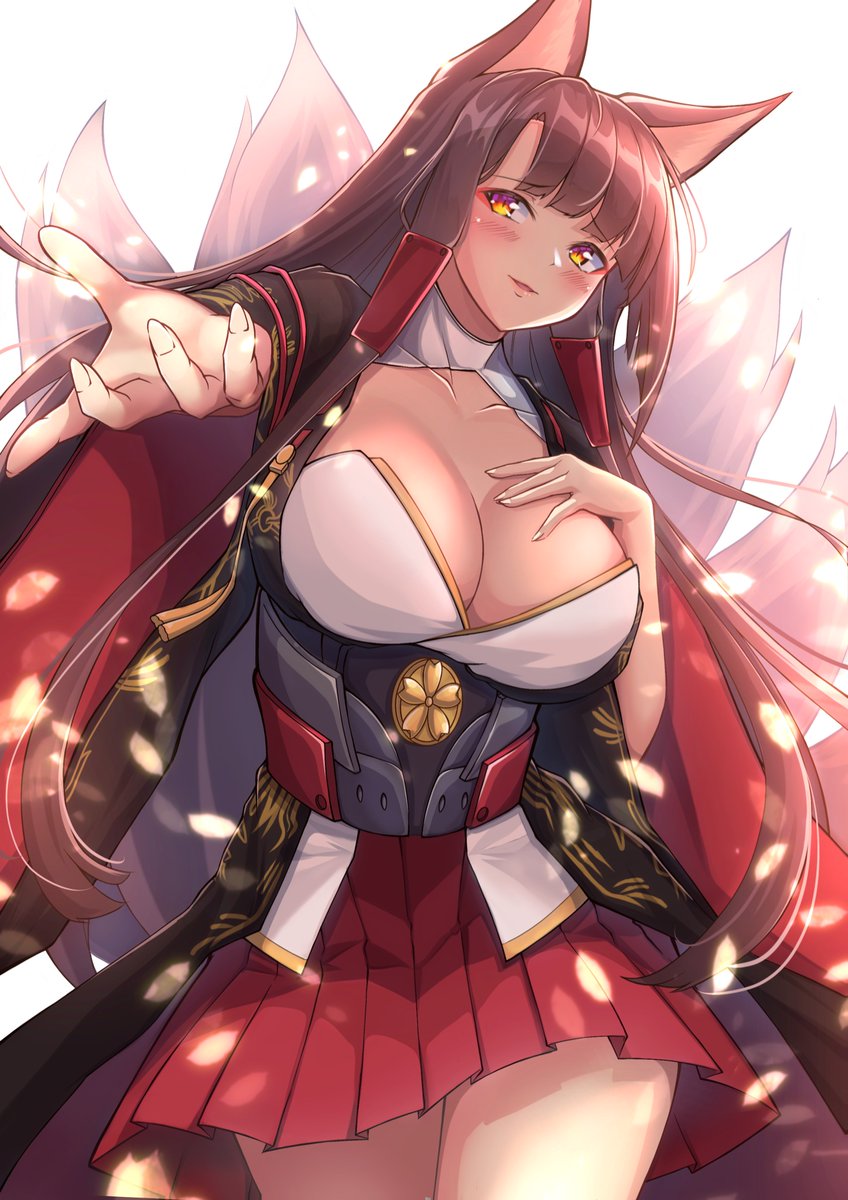 アズレン 指揮官さまぁ 赤城と共に参りましょう みたいなイメージで描きました りきっどのイラスト