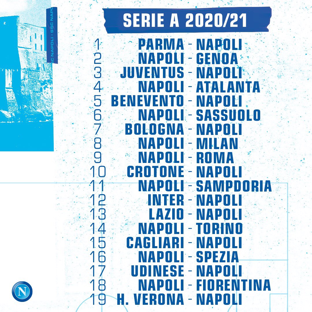 SERIE A Calendario SSC Napoli, ecco le sfide