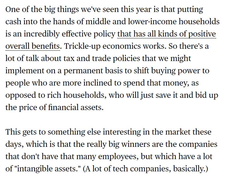 I'M MORE WORRIED ABOUT SUPERSTAR COMPANIES THAN I AM ABOUT "ZOMBIES" In today's  @markets newsletter, I wrote about why the huge, booming tech companies could be holding back GDP growth more than the so-called "zombie" firms everyone likes to fret about  https://www.bloomberg.com/news/newsletters/2020-09-02/five-things-you-need-to-know-to-start-your-day