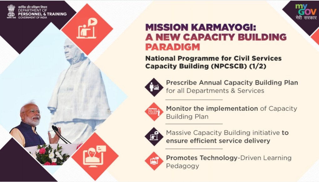 nsitharamanoffc's tweet photo. The Cabinet today approved a National Programme for Civil Services Capacity Building (NPCSCB). This will prepare a future-ready civil service that is imbued with a shared vision of India’s societal aspirations.
#CivilService4NewIndia #MissionKarmayogi https://t.co/lHbxTG3J0B