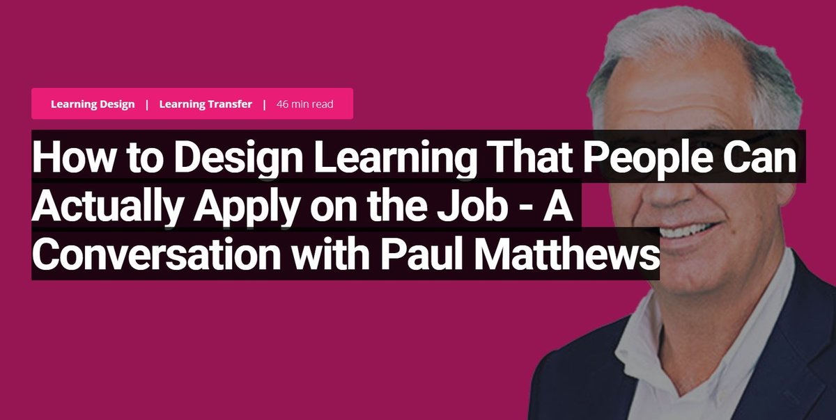 PeopleAlchemy's tweet image. How to Design Learning That People Can Actually Apply on the Job #learningtransfer #trainingdesign peoplealchemy.com/news/how-to-de…