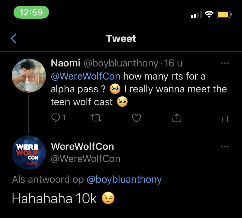 bemyselfnaomi's tweet photo. @WereWolfCon said if I could get 10K rt I can get a free alpha pass I know its a big deal but please help me I really wanna meet the teen wolf cast 🥺 https://t.co/Ok5LUjmRSJ