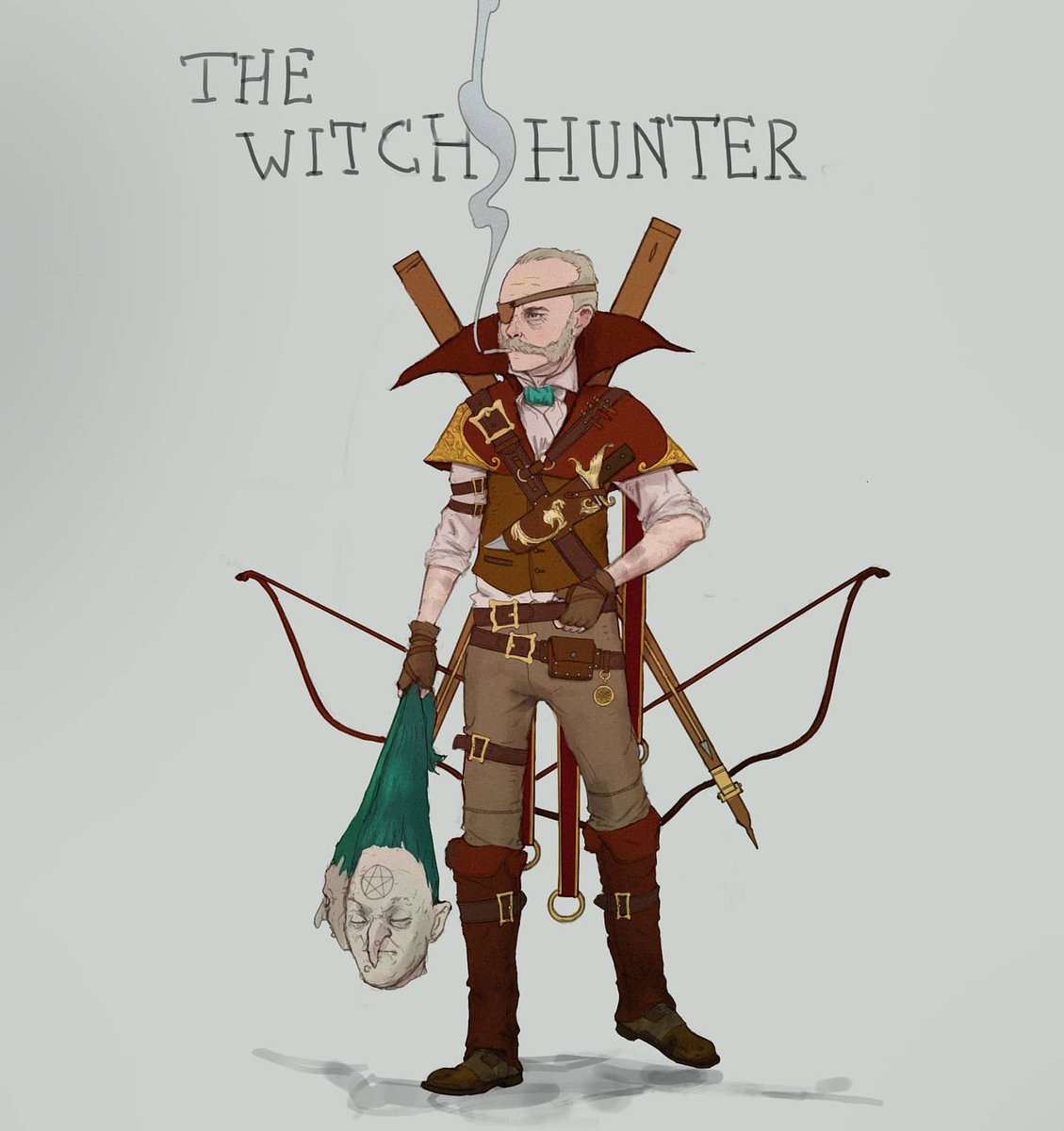 |5| Witch Hunter Final. Quite happy with result, now onto next character!! ☺️🙃😌 #characterdesign #conceptart #dailyart #steampunk #fantasyart