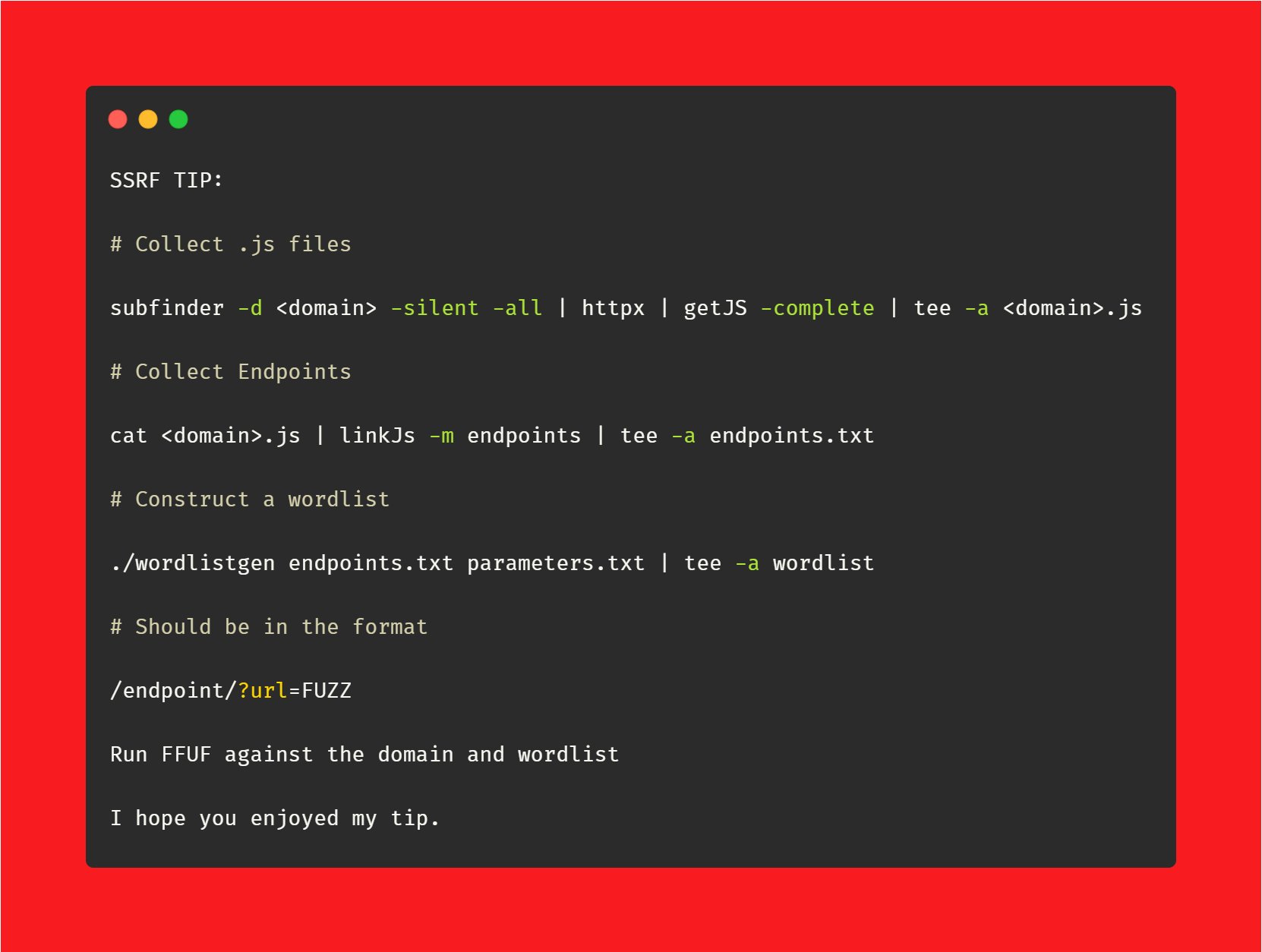 Zoid Oo On Twitter Ssrf Tip Look Deeper For Better Results Here Is A Way To Look Deep Bugbounty Hacking Ssrf