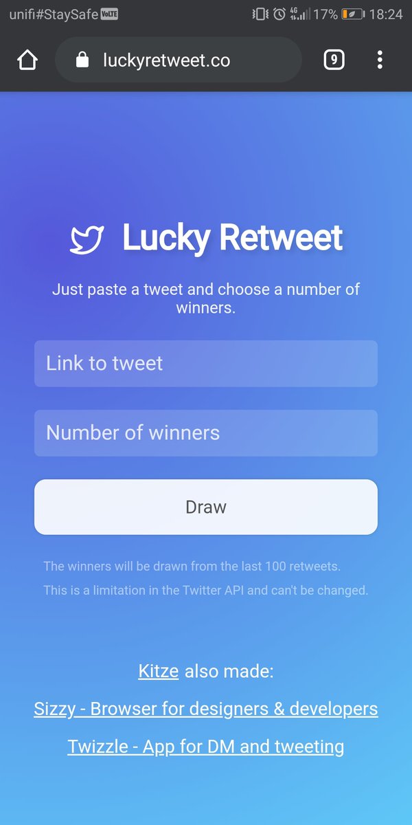 2. Random Winner2.1 Lucky retweeterHaa yang ni yg i nmpk best juga heheheRandom and you boleh pilih winner brp kli tk kisah contoh klu winner tk respon ke boleh je guna balik( http://www.luckyretweet.co )