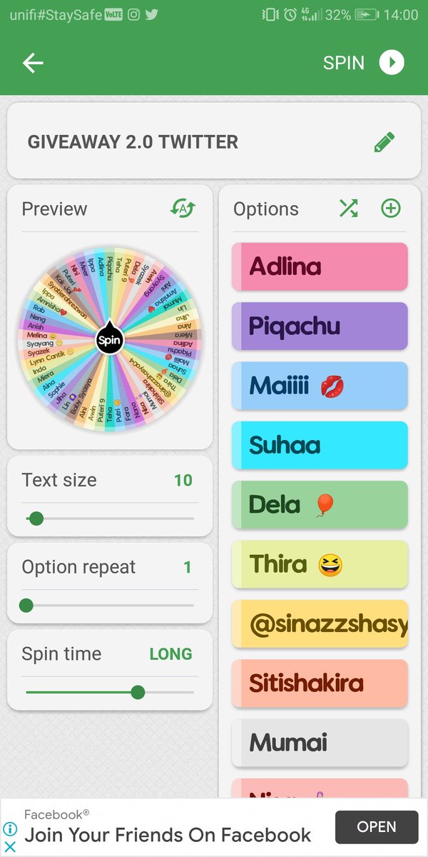 Atas tu famouse website di guna.Ni pula apps and i used spinthewheel but yg ketiga tu i tgk org pakai it have cute colour and animationSecond dgn third pic is rupa utk spin the wheel hehe