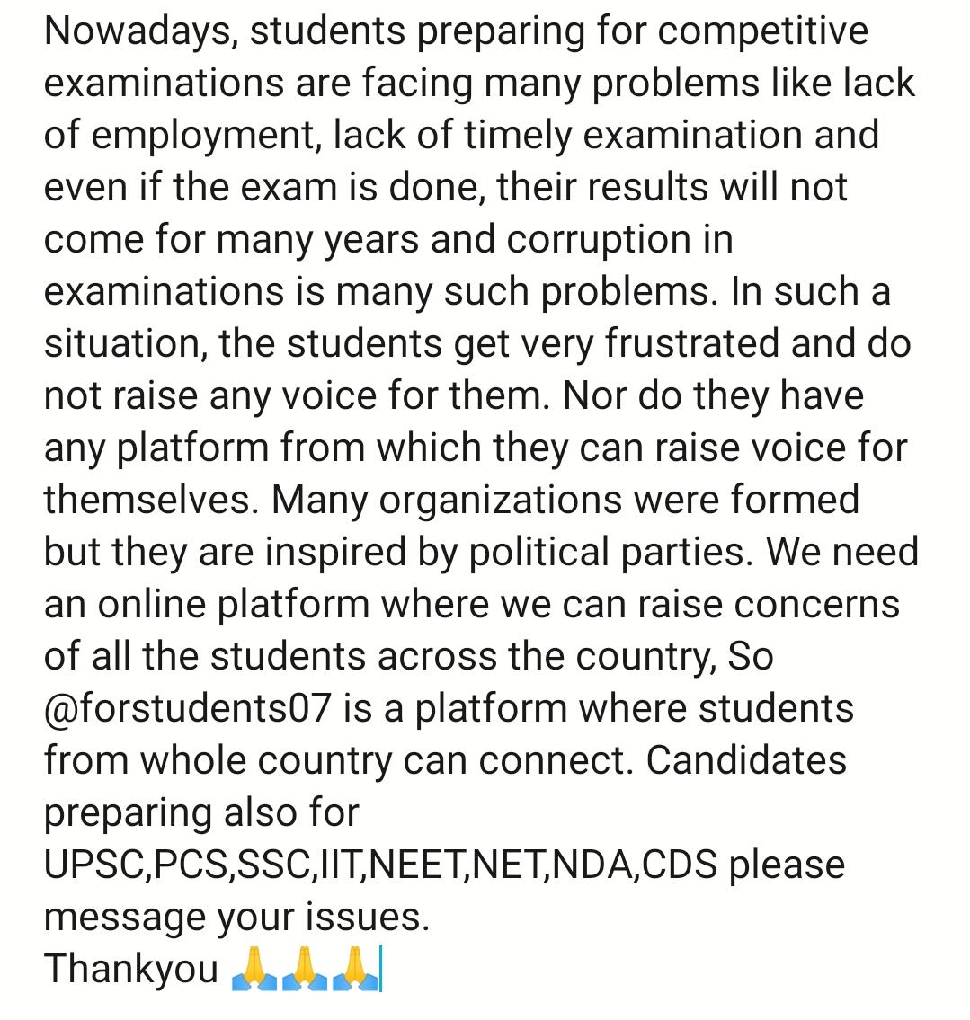 forstudents07's tweet photo. @forstudents07 
#SpeakUpforSSCRailwaysStudends 
#SpeakUpForStudents 
#rrb_groupd_exam_karao 
#RRBExamDates 
#NoJob_NoVote https://t.co/CbgVRdeqIj https://t.co/LqKTKgXQHA