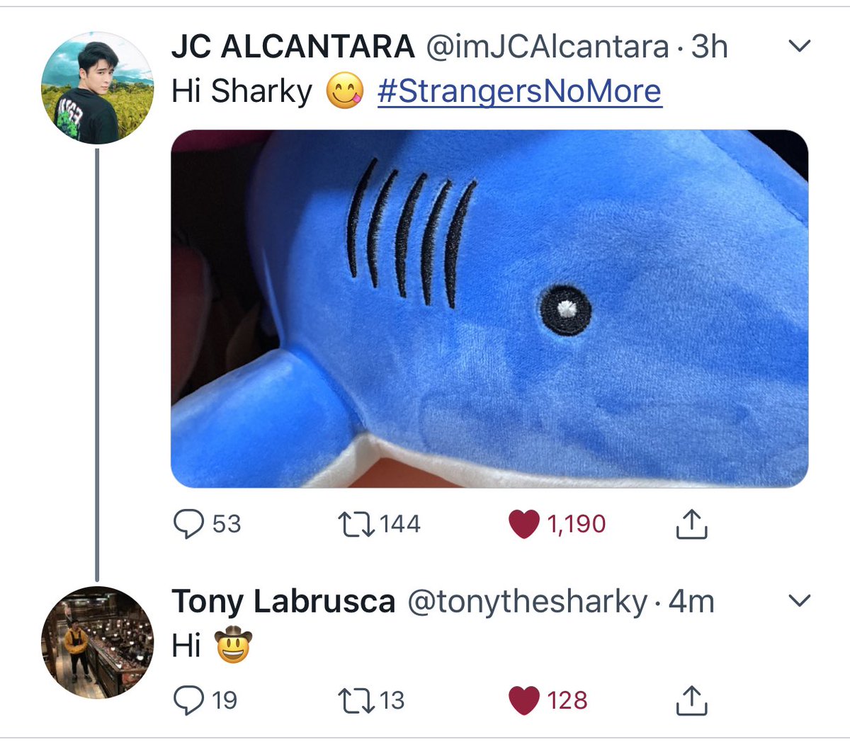 When JC remembers Tony on random sharky things. 
