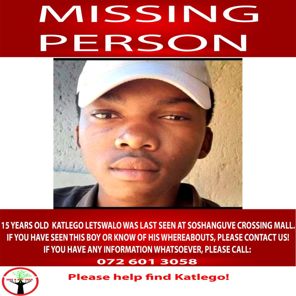 Help us find #MissingKatlego❤

Retweet till he is found💔

#Mofaya #DjSbuAnnouncement #DJSBU