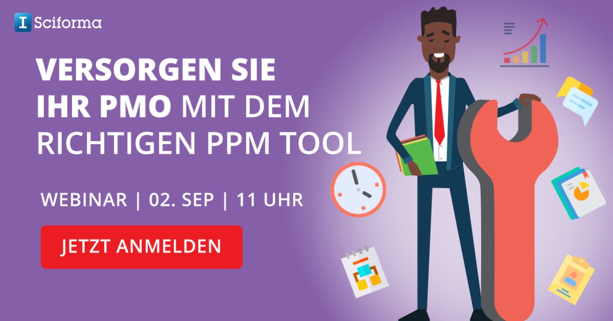 Start um 11 Uhr - Sehen Sie sich das Webinar an! Wir zeigen Ihnen die vollständige Suite von Sciforma, die den Lebenszyklus des Projekt- und Portfoliomanagements unterstützt.

Platz sichern: bit.ly/349pNym

#webinar #ppm #software #sciforma #reporting #echtzeit #daten