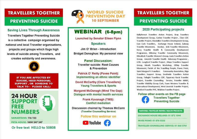 Looking forward to the Travellers Together Preventing Suicide webinar 10th September <a href="/frcnf/">FRC National Forum</a>