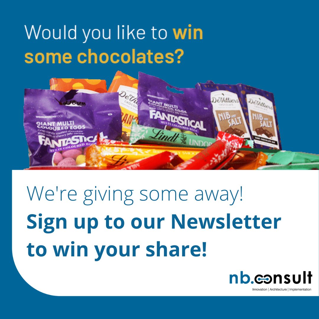 Sign up to our newsletter and stand a chance to win some amazing chocolates.

To enter click the link below, fill in the form, and you are done!
nbconsult.co/newsletter-com…

#Competition #Win #Chocolates #Newsletter #NBConsultGroup
