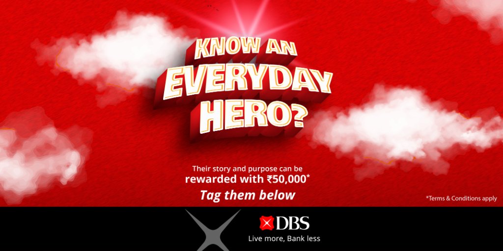 DBSBankIndia's tweet image. Do you know an everyday hero that strives to create a positive impact? We’d like to help them with their cause.

Tag them below and if selected, their story could win ₹50,000*

*T&amp;amp;C apply

#LiveMoreBankLess #BankWithPurpose #FutureForward #DBS #PortraitsofPurposeIndia