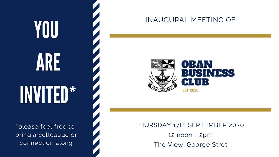 Reserve your spot at the Inaugural Meeting of Oban Business Club #oban <a href="/bid4oban/">BID4OBAN</a> 👥 - mailchi.mp/f953bac26d28/i…
