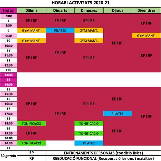 INSCRIPCIONS🔛CLASSES GRUPALS 👯‍♀️🧘🏼‍♂️

✍🏼Places Limitades🏃‍♂️

14 de setembre COMENCEM‼️

🏋🏻‍♂️ENTRENAMENTS PERSONALS continuen dia a dia🏋🏻‍♂️ 📲636 896 390