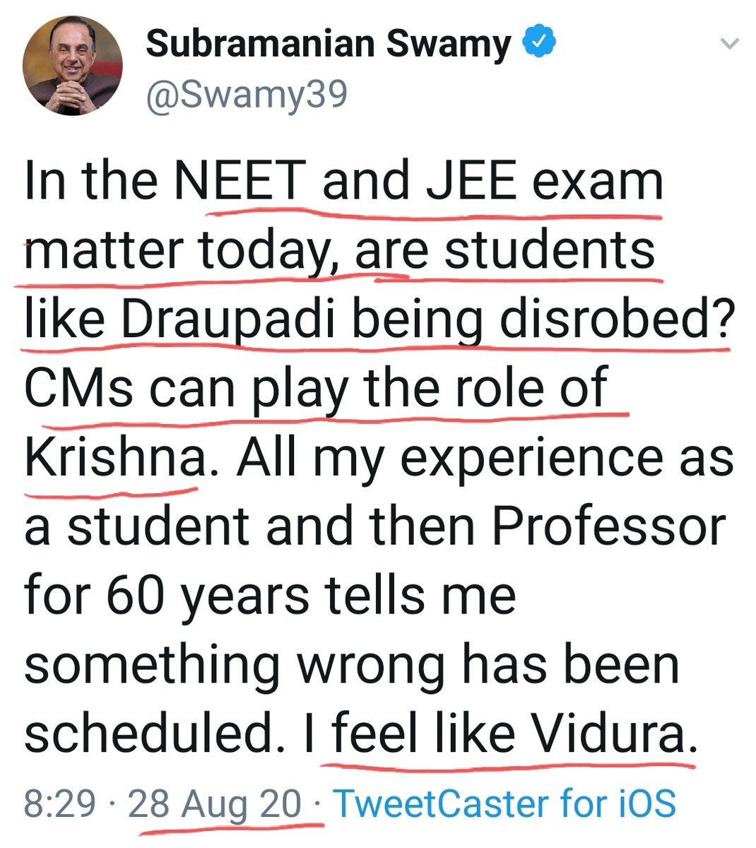 By invoking Mahabharat, and comparing himself to Vidura, he compared Modiji with Dhritrashtra..Secondly, he incited and advised CMs of states to enter into confrontation with Modi govt..*RESULT* Odisha govt publicly humilated Dr. Swamy by going against his advice..16/25