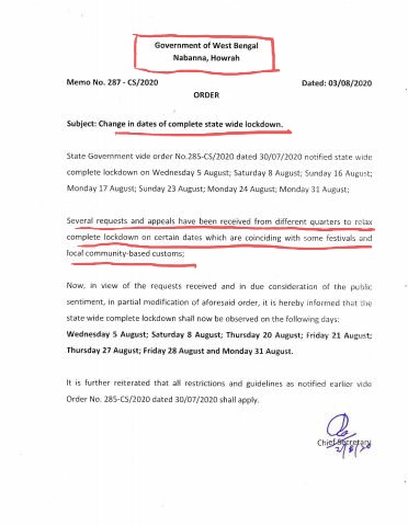 + lock down..Dates of lock down were changed upon demand of certain community's festivals.Being a MP from BJP, Swamy should have asked Partha Chaterjee, why govt in WB was putting the lives of its 10 crore people to risk by allowing people to roam freely for 5 days a week?21/25