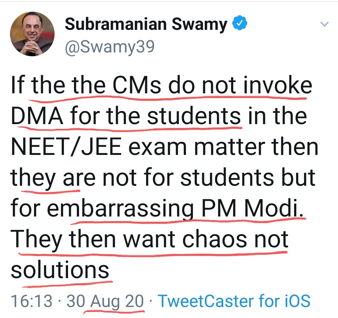 *THREAT*His earlier advice to opposition CMs was not heeded..So, he threatened them to fall in line..*RESULT* Another bout of humiliation, this time by his favourite, TDK's party CMs..22/25