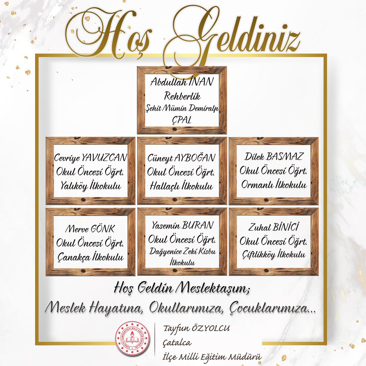 Müdürümüz Tayfun Özyolcu’dan ilçemize yeni atanan öğretmenlerimize hoş geldiniz mesajı ;

“18.000 İlk atama ile meslek hayatına İlçemizde başlayan öğretmenlerimize hoşgeldiniz diyor, başarılar diliyorum.”

<a href="/tcmeb/">Millî Eğitim Bakanlığı</a> <a href="/ziyaselcuk/">Ziya Selçuk</a> <a href="/istanbulilmem/">İstanbul İl Millî Eğitim Müdürlüğü</a> <a href="/memleventyazici/">Levent Yazıcı</a> <a href="/TayfunOzyolcu/">Tayfun ÖZYOLCU</a>