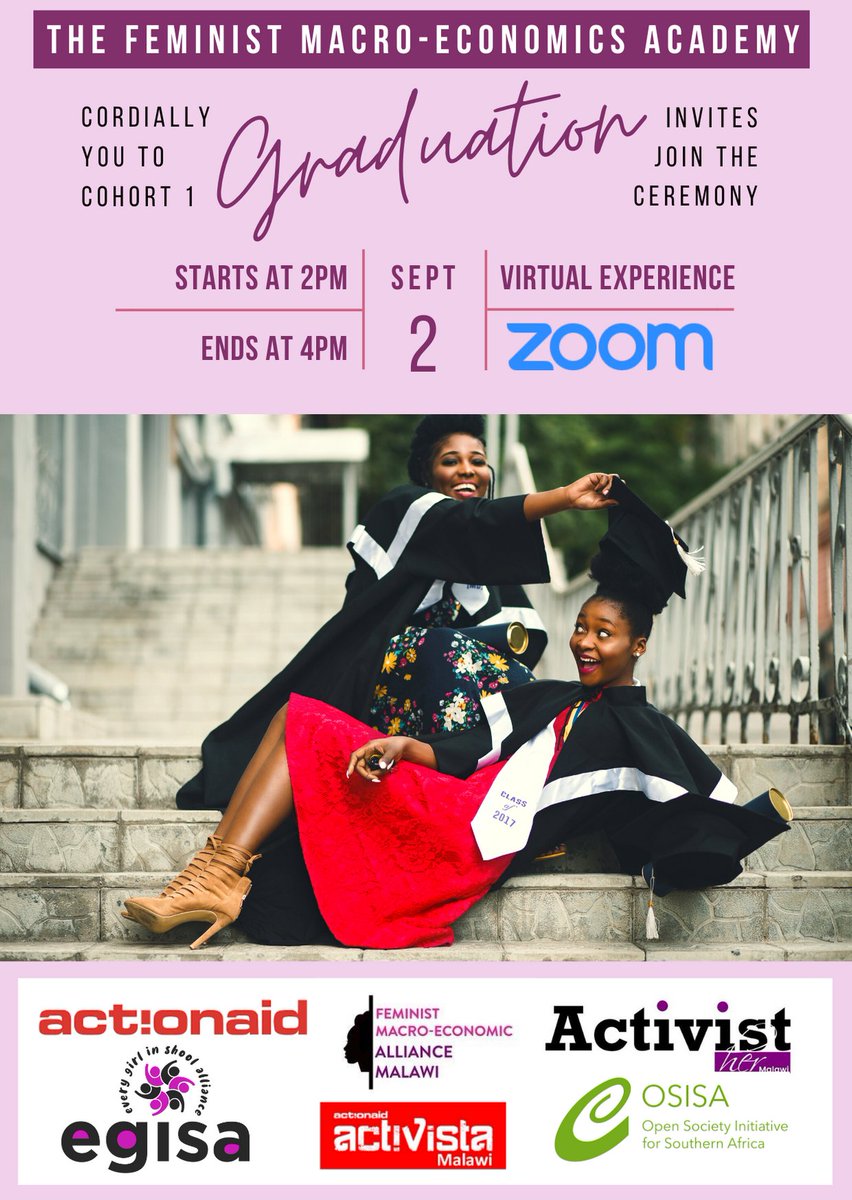 🎓🎓🎓
Our very 1st Cohort of the Feminist Macroeconomics Academy is graduating today. We are priviledged to have the Minister of Gender, Hon. Patricia Kaliati as the Guest of Honour. 

You can join this virtual graduation ceremony live from 2pm CAT on facebook.com/egisa.org