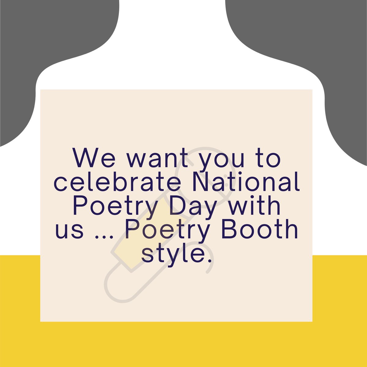 POETRY BOOTH is back but this time, it’s a live stream! We are celebrating National Poetry day and the theme is ‘Vision’ - come get involved... follow the link in the bio to our website for more details. 

#nationalpoetryday #poetry #livestream #spokenword #poetryboothsessions