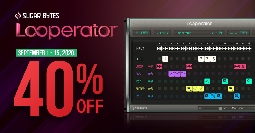 ikebe_digital's tweet image. 【#SugerBytes 期間限定セール中！】

シンプルかつグラフィカルな操作でトラックに劇的な変化を与えるプラグイン
Suger Bytesの『Looperator（ルーパーレーター）』が、

【期間限定40％OFF】の超特価！

＞＞＞ ikebe-gakki.com/ec/pro/disp/1/…

#Looperator #ルーパーレーター