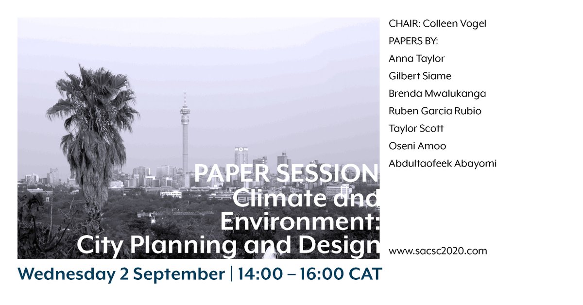 UrbanAfricaACC's tweet photo. #SACSC2020 Join ACC's Anna Taylor along with Gilbert Siame @curp_unza &amp; Brenda Mwalukanga at 14:00CAT as they present their paper 'Integrating Climate Risks into Strategic Urban Planning in Lusaka &amp; Cape Town' https://t.co/ot1mIupamR #ClimateCrisis #urbanplanning https://t.co/v3oNPh5u8q