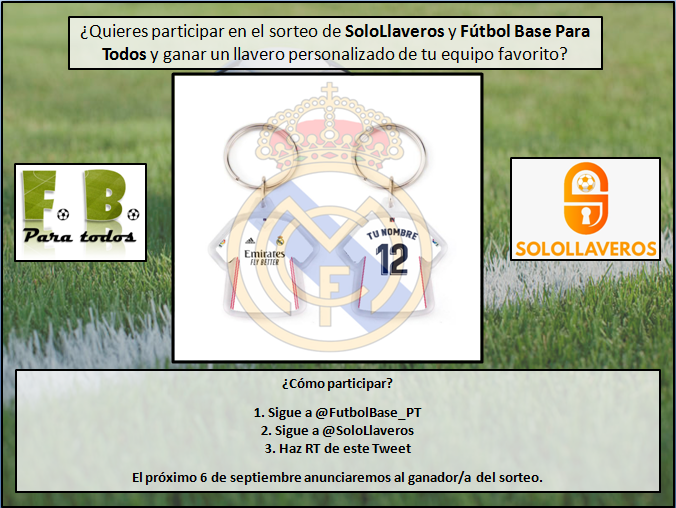 FutbolBase_PT's tweet photo. ⚽️👕¿Quieres participar en el #SORTEO de @SoloLlaveros y @FutbolBase_PT y ganar un llavero personalizado de tu equipo favorito?

👉🏾Sigue en Twitter a @SoloLlaveros y @FutbolBase_PT

🔃RT este tweet

Tienes hasta el 5 de septiembre https://t.co/1bek3bG6Uf