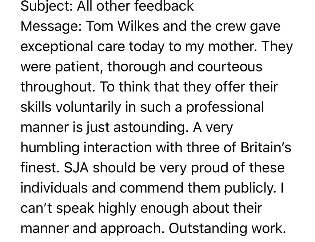 Last weekend I was volunteering with @think_brew and <a href="/kpowelly0/">KP</a> with @SJA_ACR responding to patients on behalf of <a href="/EMASNHSTrust/">East Midlands Ambulance Service NHS Trust</a> and was very #humbled to receive this upon our return up north! We don’t do it for the thanks but it’s still nice to know we made a difference.