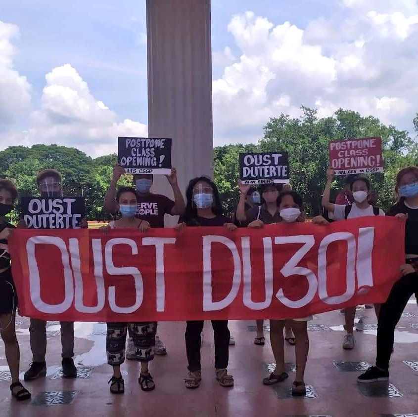 mocking_4jay's tweet image. BOR, hear us!

Ipagpaliban ng pagbubukas ng klase, ibalik sa pagpasada ang mga jeep, isulong ang karapatan sa pabahay, edukasyon, at trabaho ng mga mamamayan.

#PostponeClassesUP 
#NoToJeepneyPhaseout
#AyudaIbigayNa
#OustDuterte