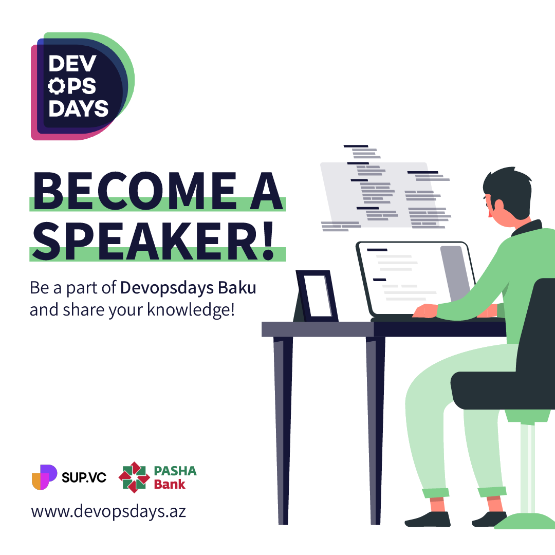 sup_vc's tweet image. 📣 Become a speaker!

If you want to be a part of Devopsdays Baku and share your knowledge in this field as a speaker, register at the link below!⤵️ 
🔗bit.ly/3hVWIus

@PASHABank  @sup_vc 

#DevOpsDaysBaku #DevOpsCulture #devopsspeaker #devopsengineer #DevOps #DevOpsDays