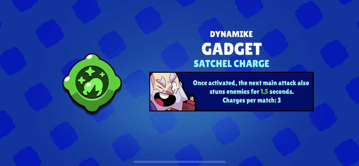 Brawl Stars A Twitteren Dynamike S Newest Gadget Is Here Stun Your Enemies With Satchel Charge - brawl star recharge des atraques