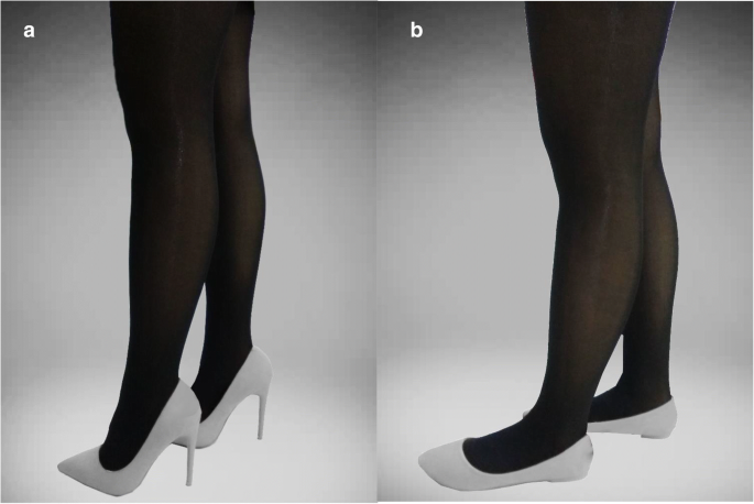  Saltos altos aumentam o "sex appeal" não apenas induzindo um andar mais sensual, mas também fazendo com que as pernas pareçam mais longas.O seu uso faz com que as mulheres aparentem ser uma maior ameaça sexual para outras mulheres.via  @DegenRolf https://rd.springer.com/article/10.1007/s12144-020-00832-y