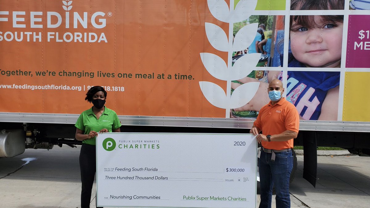 FeedingSouthFL's tweet photo. Thanks @Publix Charities! With your generous donation we can continue serving the 1 in 5 adults and 1 in 4 children in South Florida who are food insecure. Together, we’re #FeedingSouthFlorida.
 
#GoodTogether https://t.co/8INAnHhuxv