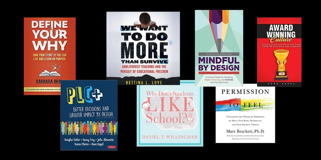 The initial books that lead learning educators recommend for the Fall/Winter #BookCampPD survey that takes place Sept 16-20 Here are the authors @MindWise_CK @bbray27 @HansNAppel @DTWillingham @BLoveSoulPower @marcbrackett @DFISHERSDSU @NancyFrey @jtalmarode & @karen_Flories