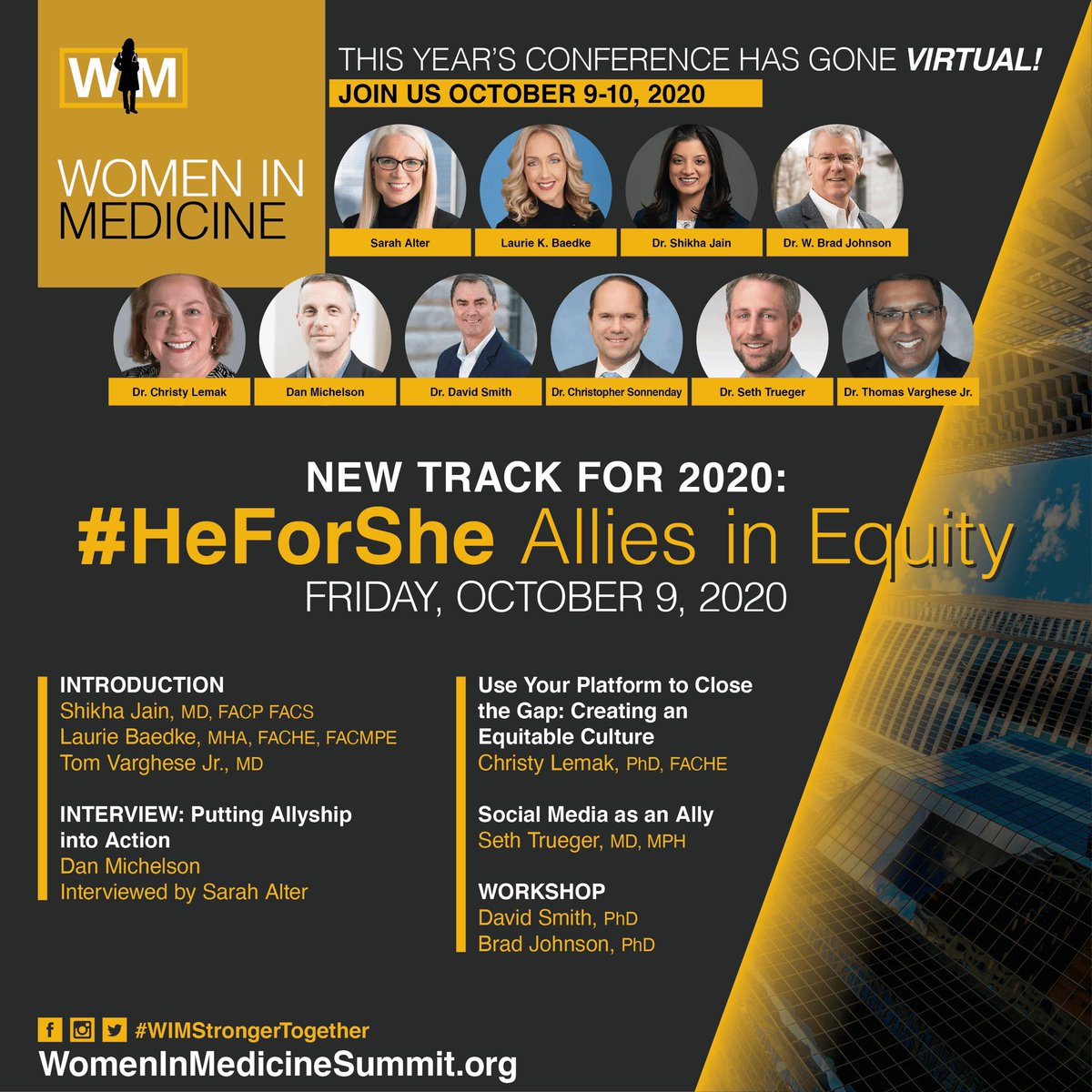 Don’t forget to register for this years CME  #WIMSummit! 
🌟 Group discounts for 5 or more
🌟 Professional and personal development 
🌟 Mentorship 
🌟 Netorking
🌟 #HeForShe track 

womeninmedicinesummit.org