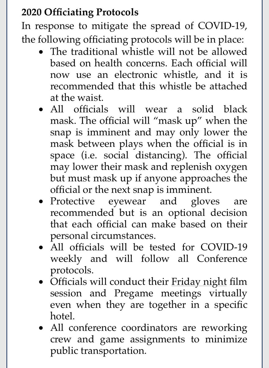 bradyklain's tweet image. Here are some of the new COVID-19 guidelines that the @NFFNetwork has put in place this morning for the upcoming College Football season.