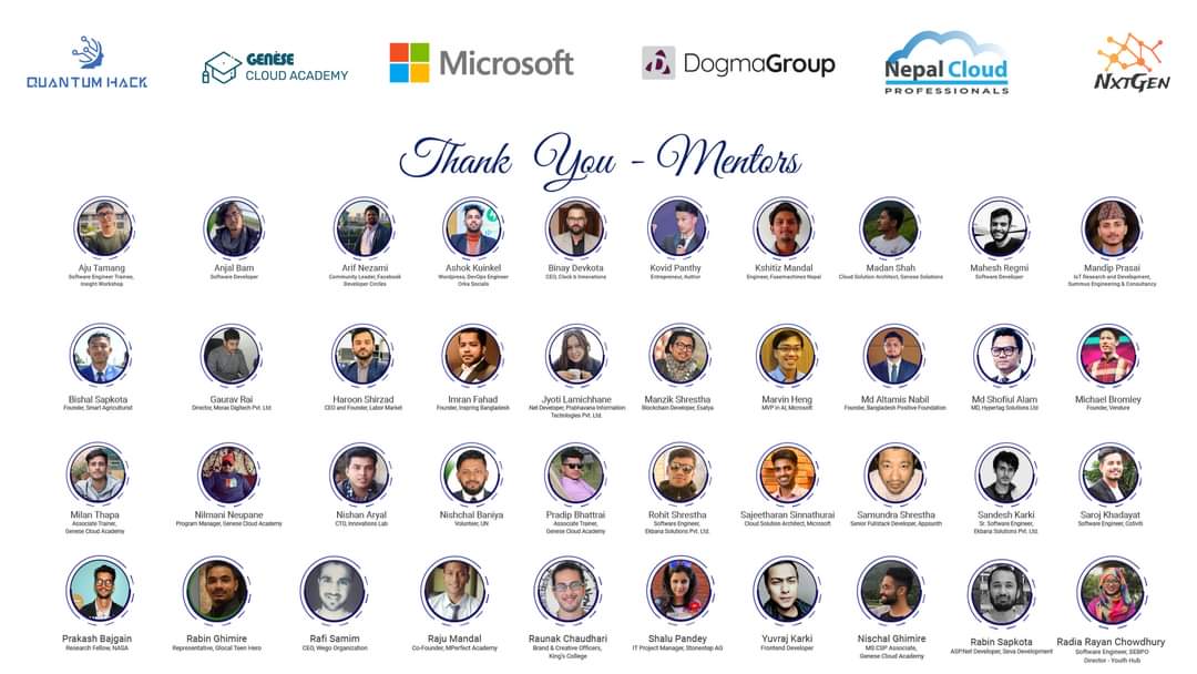 altamisnabil's tweet image. Dhanyabad Nepal! 🙏🇳🇵
It was great pleasure to be part of this international event as a Business #Mentor on #QuantumHack, one of the largest international digital hackathons held on #Nepal. Charged up while seeing so many great projects there. Also thanks to #YouthHub.
