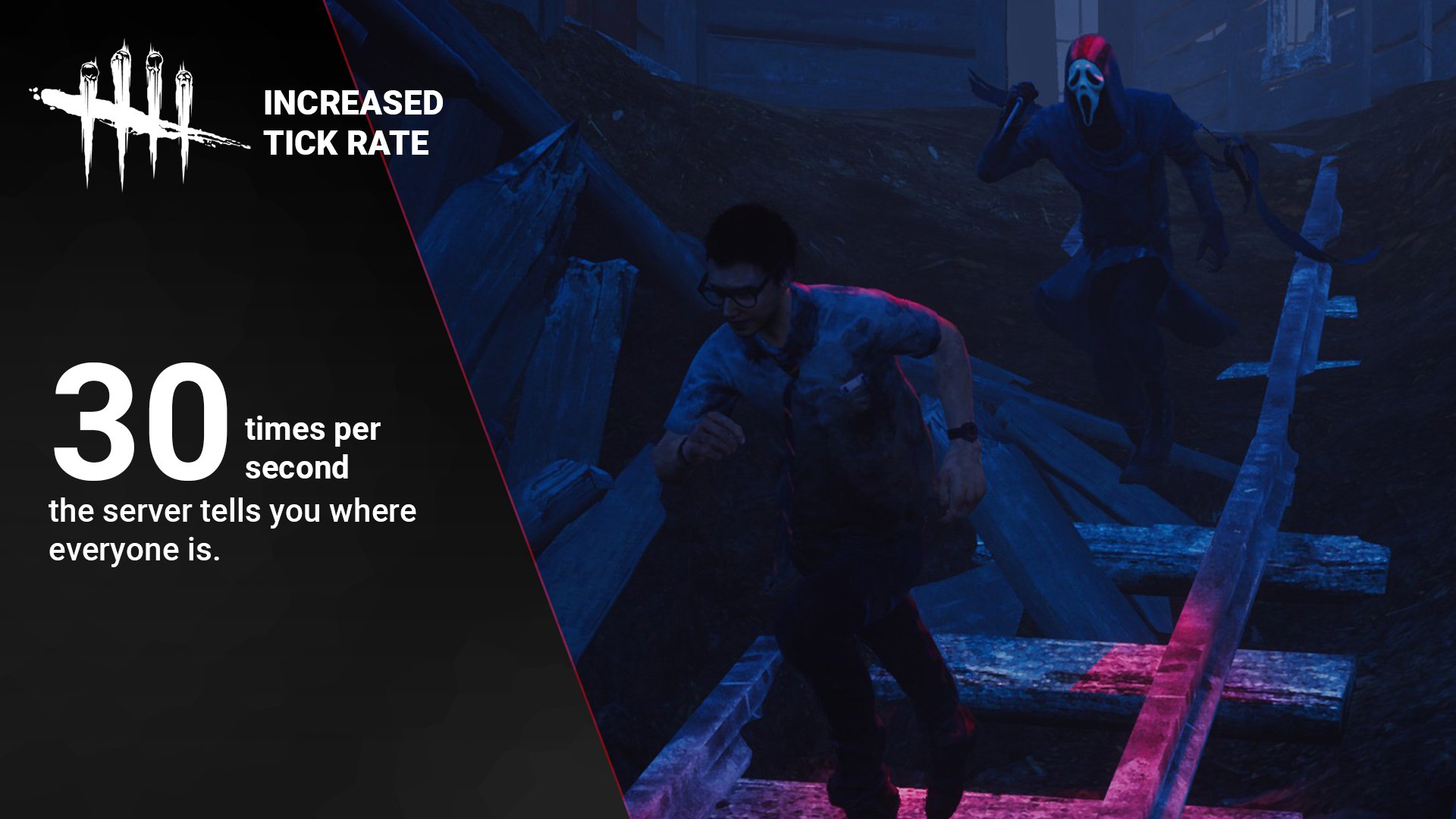Dead By Daylight Tick Rate Go Up That S A Good Thing Basically The Servers Now Sends Out Info More Frequently Which Will Make Everyone S Position More Accurate And Make