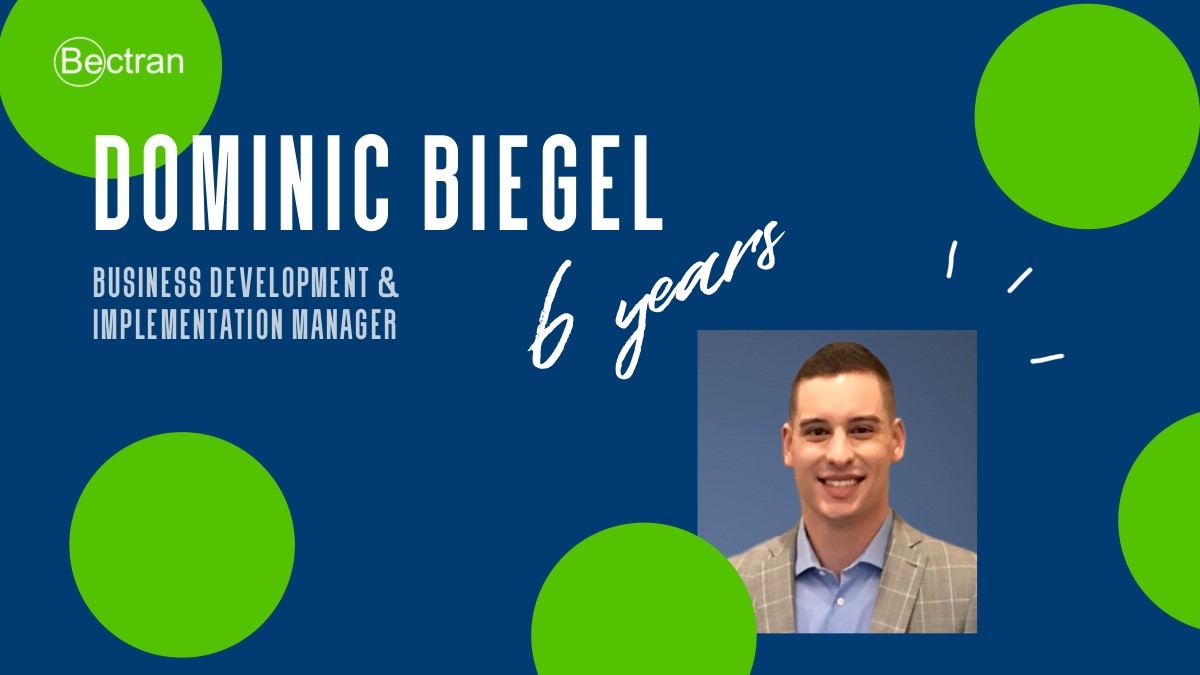 Bectran's tweet photo. This month, Dominic is celebrating six years with us. Thank you for all of your hard work and contributions to our organization, Dominic!
#bectran #bectraninc #workanniversary #thankyou #congratulations https://t.co/T2diZX8hOr