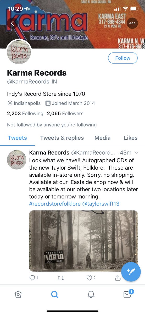 Juanita_Steph's tweet photo. Indianapolis Sept 2 karma records has your signed folklore CDs The east side shop has them already and the other locations will have them either later today or tomorrow May the odds be forever in your favor ☺️🌸 @KarmaRecords_IN #folklorerecordstore https://t.co/JhGKxAeQoY