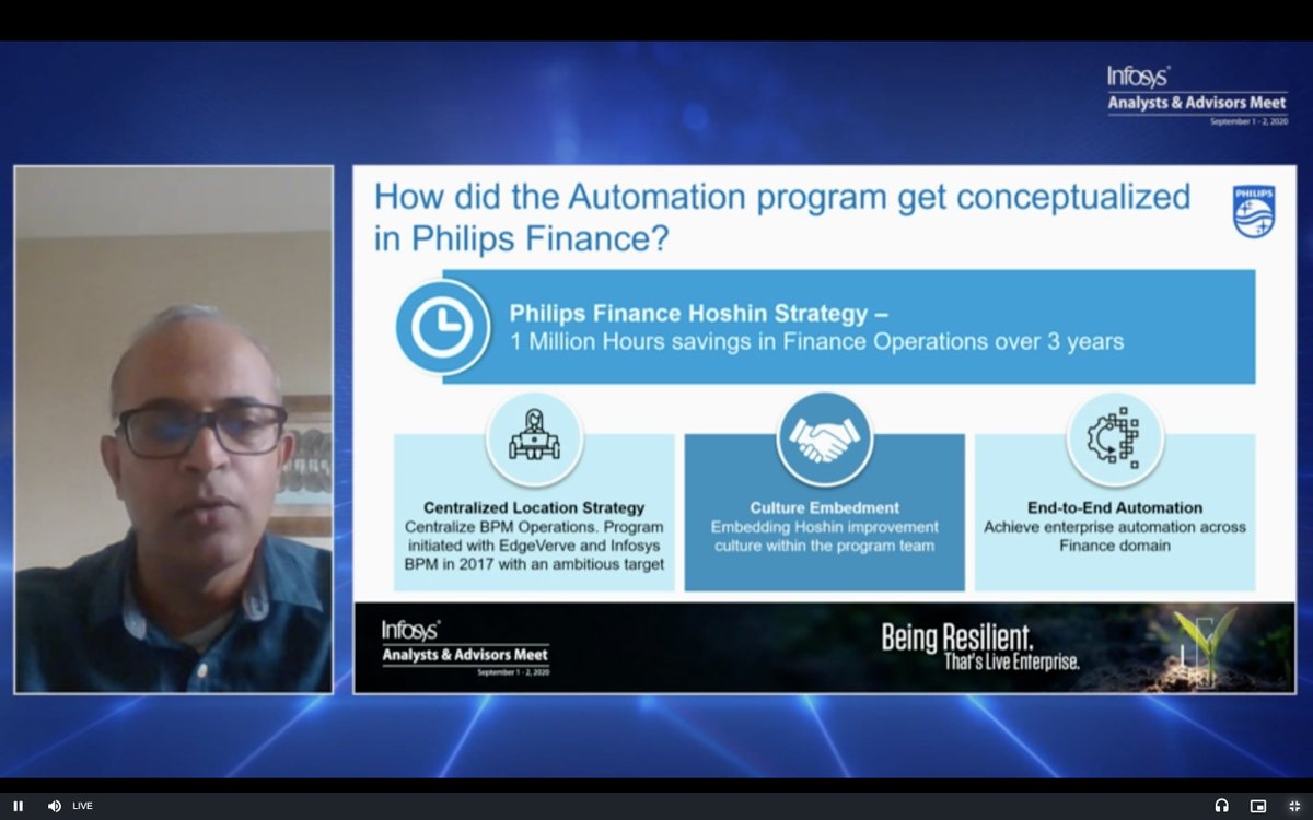 s_v_g's tweet photo. Great story of how Philips automated a million work hours!
#InfyAnalystMeet @Infosys https://t.co/evhN6QvcFB
