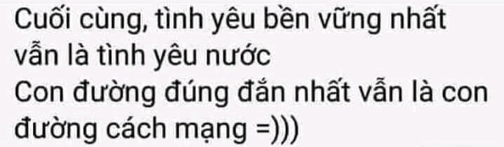 14.
Thật ngại quá, nhưng bạn có thể bỏ ra 2 giây bấm follow mình không??!

Việt Nam một hạt cát cũng không thể thiếu !

#VIETNAMINDEPENDENCEDAY 

#HoangSaTruongSabelongtoVietNam 

#SpratlyandParacelIslandsBelongToVietNam