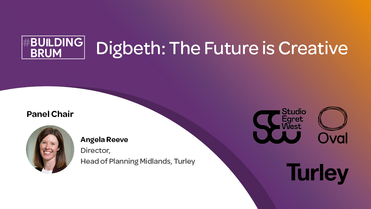 Introducing <a href="/areeve_plan/">Angela Reeve</a>, Head of Planning Midlands at Turley as the chair of #BuildingBrum Digbeth: The Future is Creative on 24 September.  

Get your ticket here: ow.ly/iIVQ50BfZFD

<a href="/BuildingBrum/">Building Brum</a> <a href="/StudioEgretWest/">Studio Egret West</a>