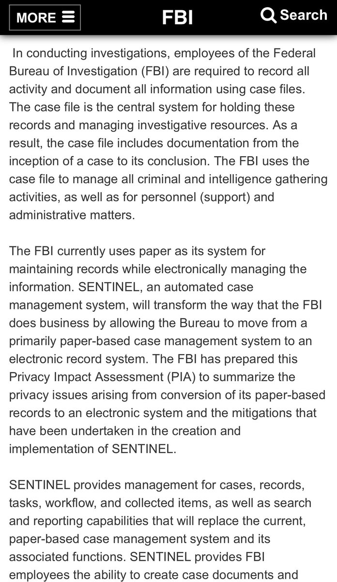 4628- 2 Sep 2020 - 11:33:22 AM https://www.fbi.gov/services/information-management/foipa/privacy-impact-assessments/sentinelFiles do not go 'missing' unless 7th floor direct involvement.Follow the logs.Q