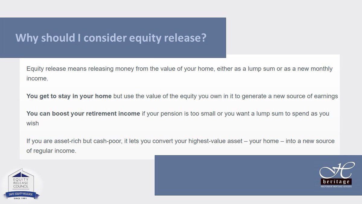 Is releasing cash from your home right for you? Visit our specialist equity release website for more information and details of how to contact us: heritageequityrelease.com